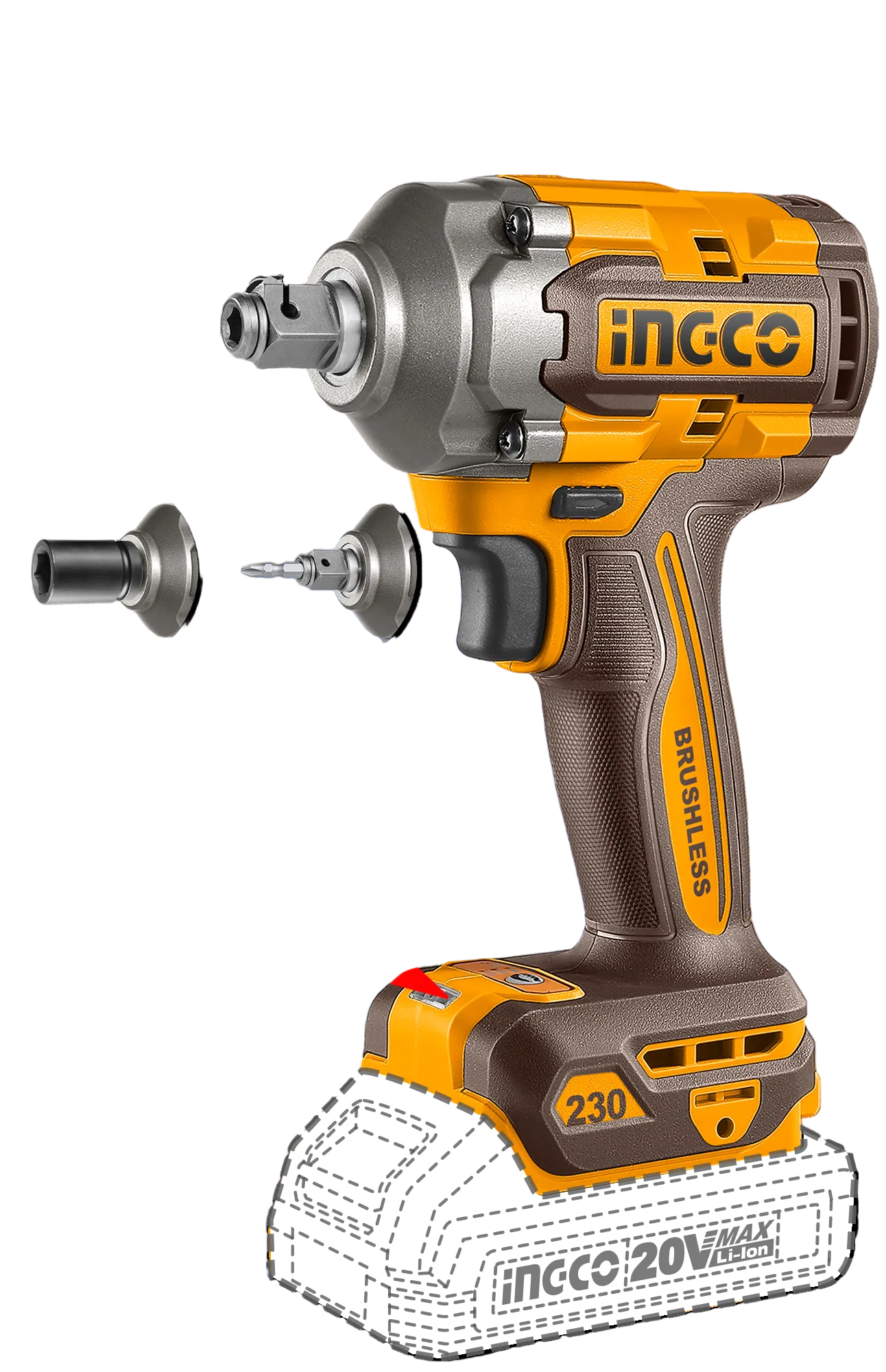 Impact Driver/Wrench Cordless ๐20หข 1/2" SET iNGCO