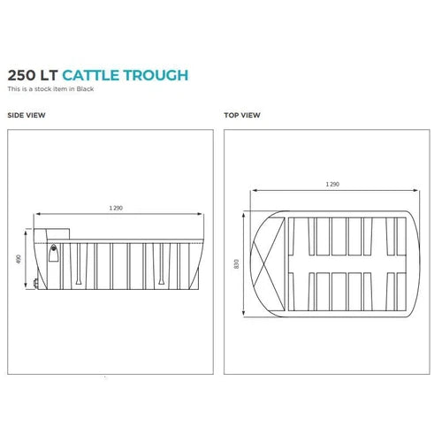 Animal Drinking Trough JoJo-250L Cattle-Black-