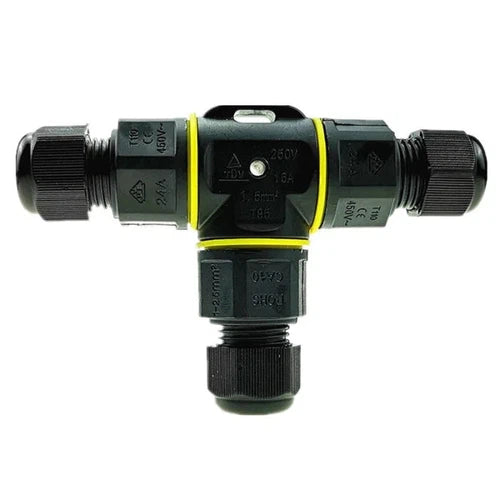 Cable Connector T Junction IP68 3Core-0.5ππΒ² - 2.5ππΒ² (Yellow)-
