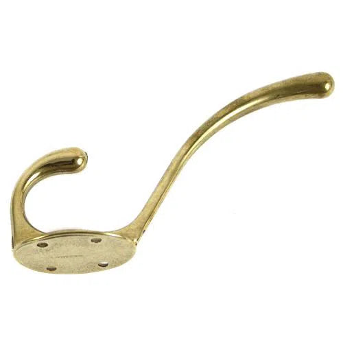 Coat & Hat Hook Brass Plated-127mm #398-
