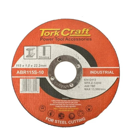 Cutting Disc Steel Slim Tork Craft-β115 x π1.0ππ-each-
