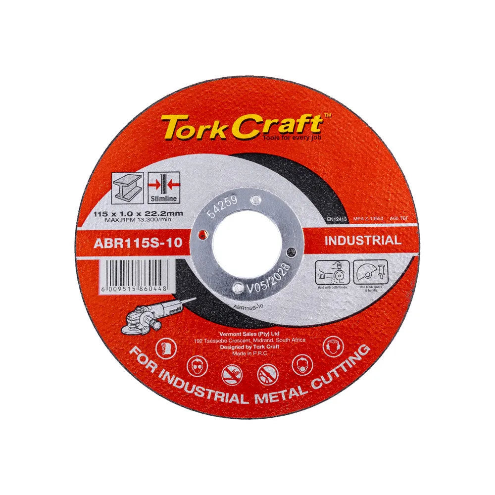 Cutting Disc Steel Slim Tork Craft-⌀115 x 𝑇1.0𝑚𝑚-each-