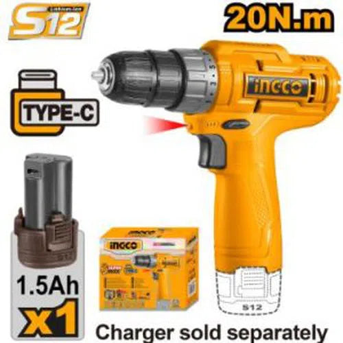 Drill Cordless 12π 20π-π iNGCO-Tool + 1.5π΄π Bat-