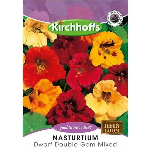 Flower Seed Nasturtium Kirchhoffs-Dwarf Double Gem Mix-Picture Packet-