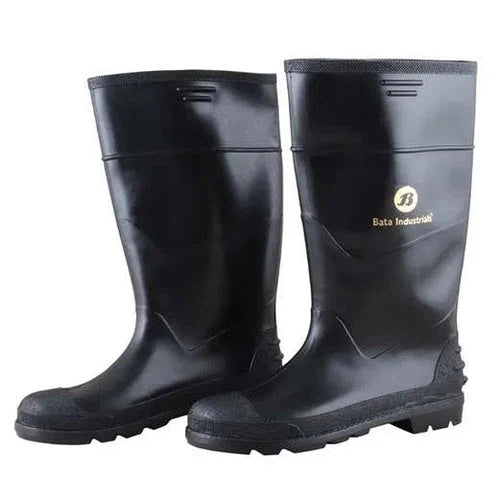 Gumboots Water Boot Knee Length Bata-5-Black-