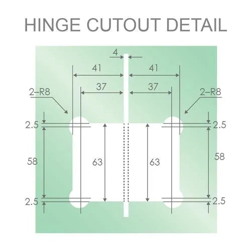 Hinge Glass to Glass 180° for Silhouette Frameless Shower-Stainless steel-each-
