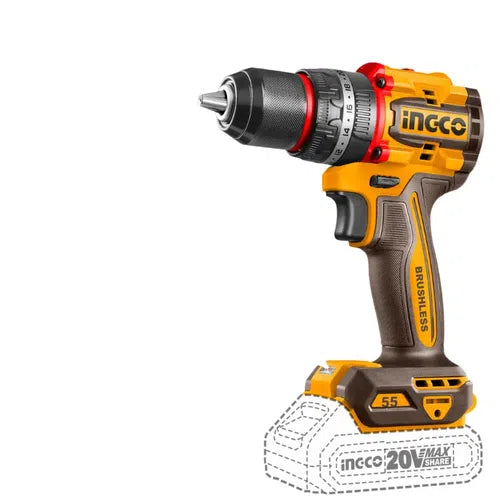 Impact Drill Cordless Metal Chuck 20π iNGCO-55π-π-Tool Only-