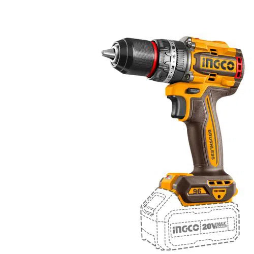 Impact Drill Cordless Metal Chuck 20π iNGCO-55π-π-Tool Only-