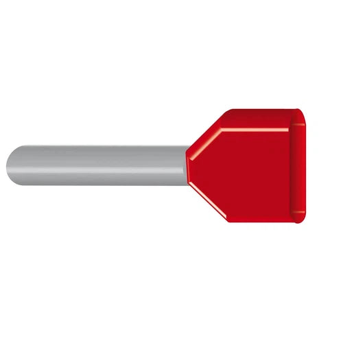 Insulated End Sleeve Boot Lace Ferrules-Double 1.0ππΒ² Red-