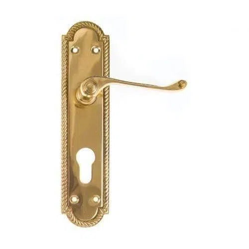 Lockset Georgian 8" Cylinderⓓ-Brass Plated-