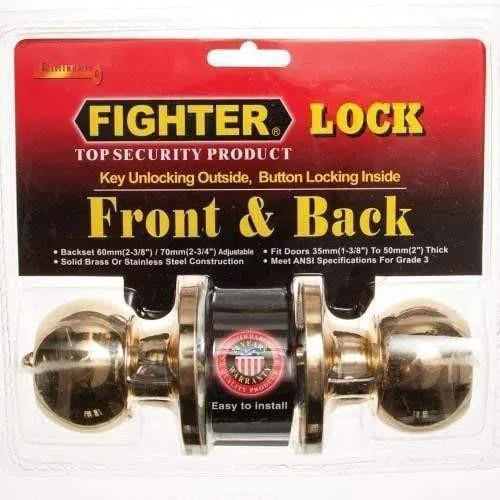 Lockset Knob Round Fighter-Stainless Steel-