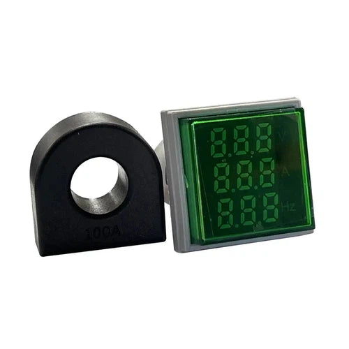 Panel Indicator Light with Volt, Amp & Frequency-Red-