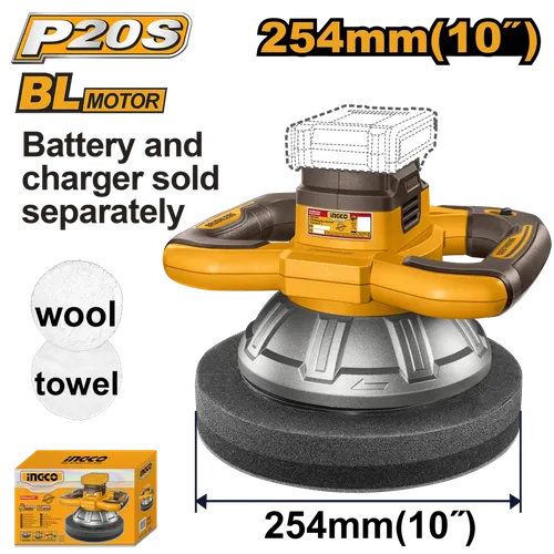 Polisher Cordless 254ππ 20π iNGCO-Tool Only-