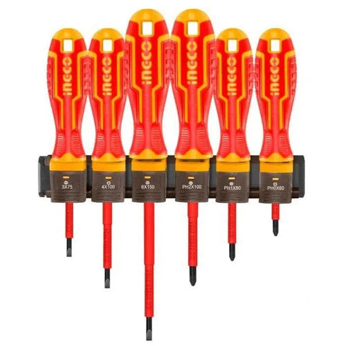 Screwdriver Set with Bracket VDE 6pc iNGCO-