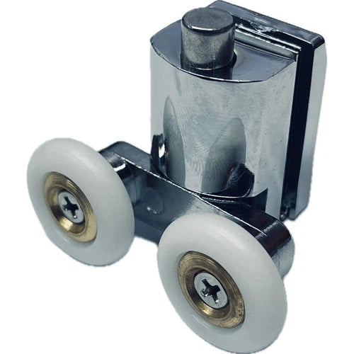 Shower Door Bottom Double Roller Wheel Chrome-Default Title