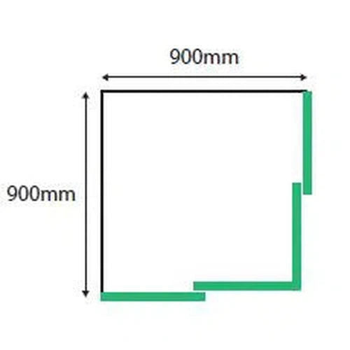 Shower Door Square Corner Slidingⓓ-Chrome/Clear-