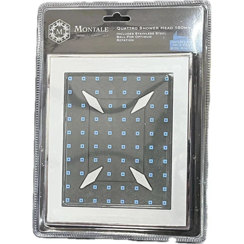 Shower Head Square Poly with Arm Montale-160x160𝑚𝑚-Silver-