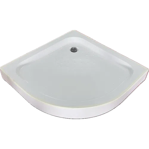 Shower Tray Curved Corner Fibreglass-885x885x115ππ(Box Type Free Standing)-White-