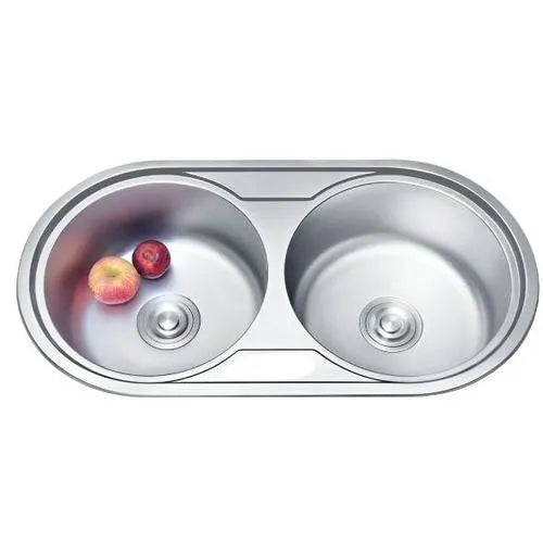 Sink Drop In Double Bowl Round-