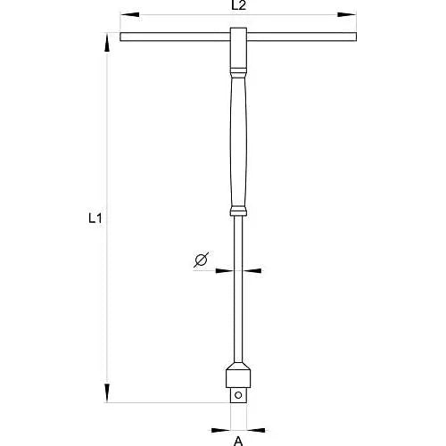 Socket Wrench 1/2" T Handle-1/2" x 310ππ-