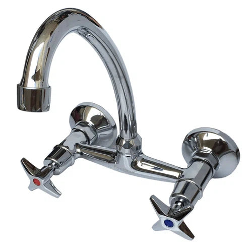 Tap Sink Mixer Wall Type Classic Star Handle-Default Title