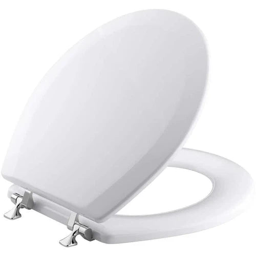 Toilet Seat MDF Chrome Hinge-White-