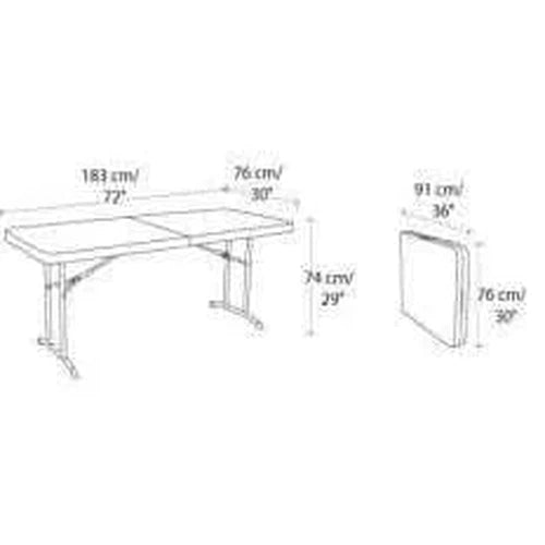 Trestle Table Folding 1.8m-White-