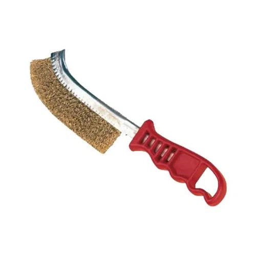 Wire Brush Brass Red Handle-