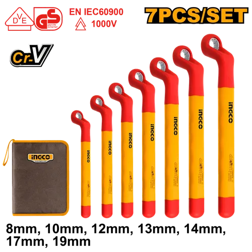 Wrench Set Bent VDE iNGCO-8-19mm-
