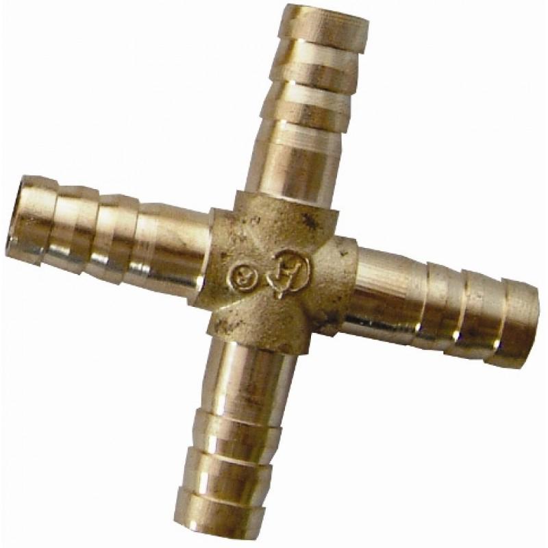 Hose Connector Brass Cross-Brass Fittings-Air Craft-8mm-diyshop.co.za
