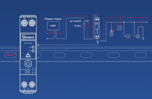 Circuit Breaker MCB DIN Smart Wi-Fi SONOFF