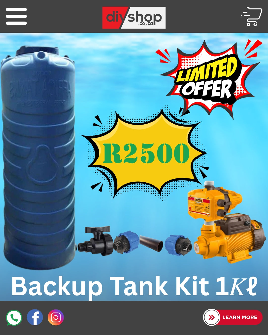 Backup Tank Kit 1𝐾ℓ