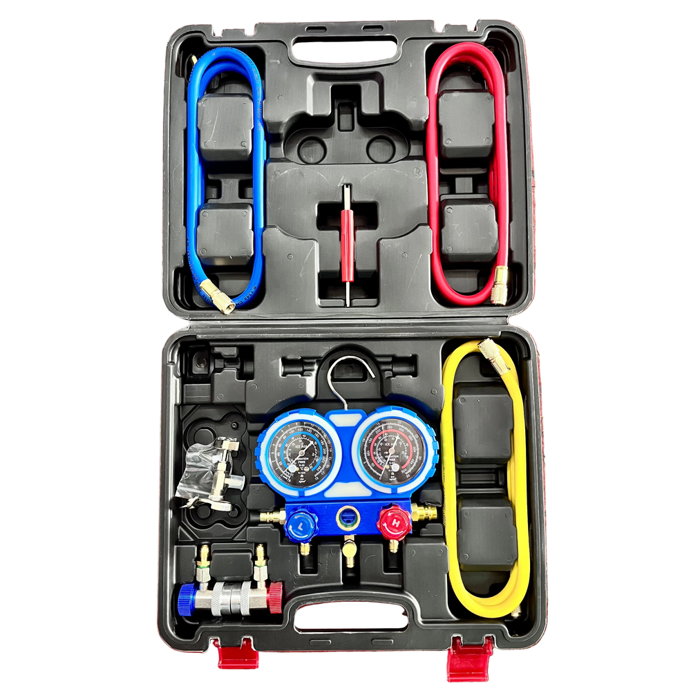 Refrigerant Gauge Double Manifold Incased KIT-