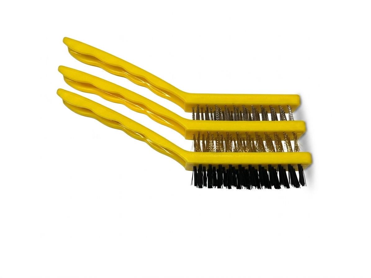 Wire Brush 3pc Set Poly Handle