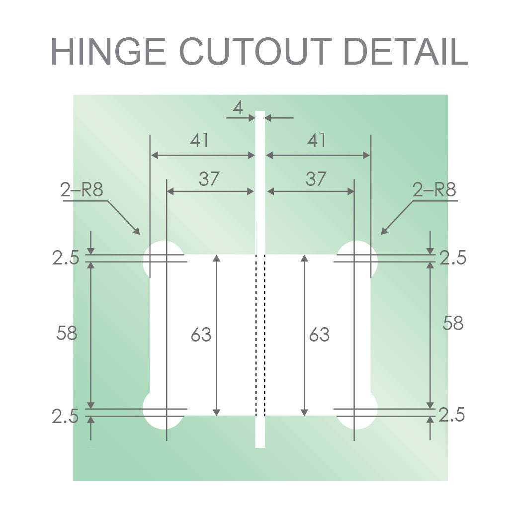 Hinge Glass to Glass 180° for Silhouette Frameless Shower