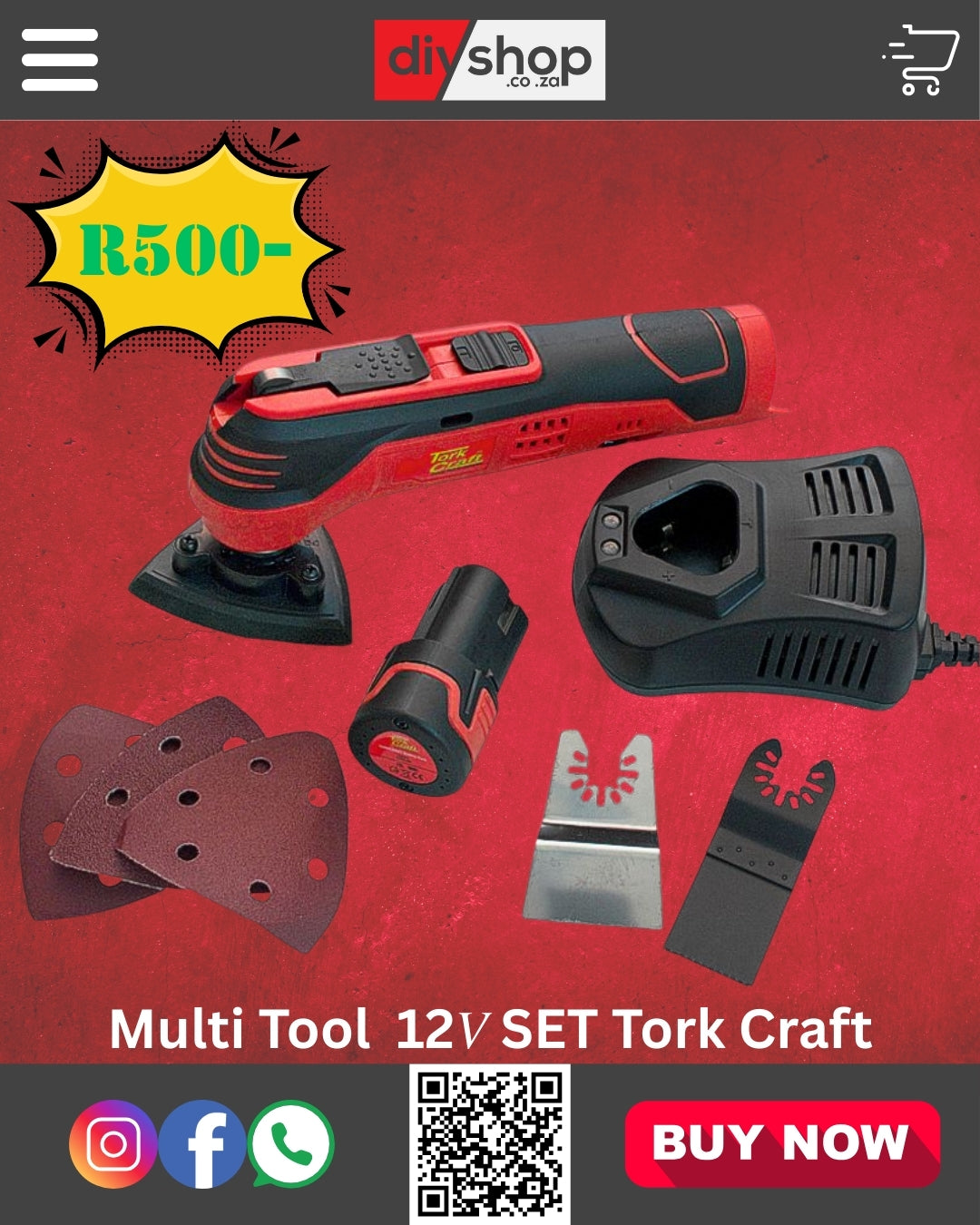 Oscillating Multi Tool Cordless 12𝑉 SET Tork Craft