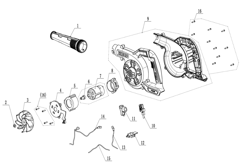 Blower Cordless 20𝑉 iNGCOⓓ→