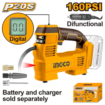 Air Compressor Cordless 𝑃20ˢ 35ℓ/min iNGCO-Tool Only-