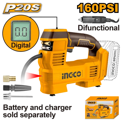 Air Compressor Cordless 𝑃20ˢ 35ℓ/min iNGCO-Tool Only-
