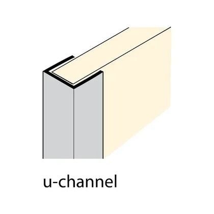 Aluminium Board Channel U-𝑤16 x 𝑇1.6𝑚𝑚 x 𝐿2.5𝑚-