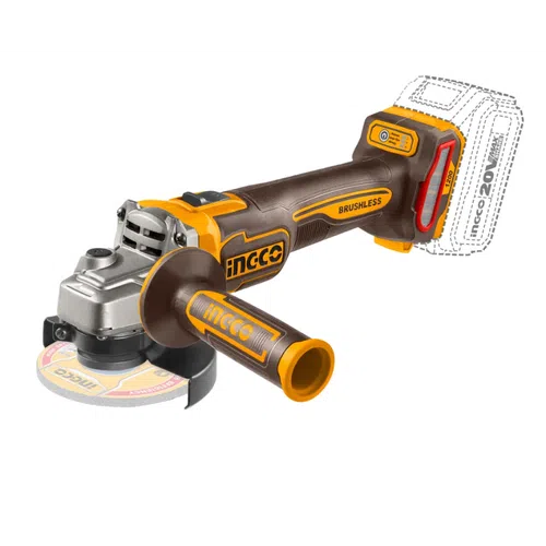 Angle Grinder Cordless 115𝑚𝑚 𝑃20ˢ iNGCO-1000𝑊-Tool Only-