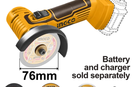 Angle Grinder Cordless 76𝑚𝑚 𝑃20ˢ iNGCO-Tool Only-