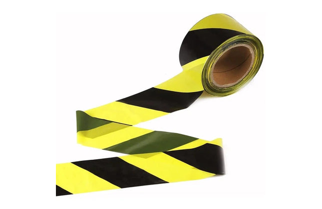 Barrier Tape Yellow/Black Roll-75mmx100m