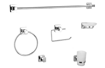 Bathroom Accessories Set Square Livorno-Chrome