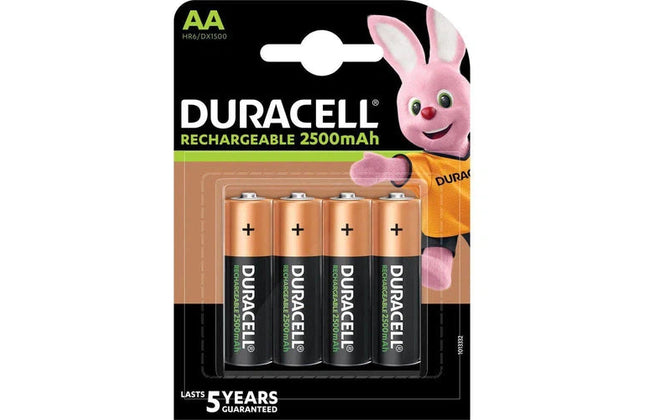 Battery 1.2𝑉 AA Rechargeable Duracell-2500mAh-𝑝/4