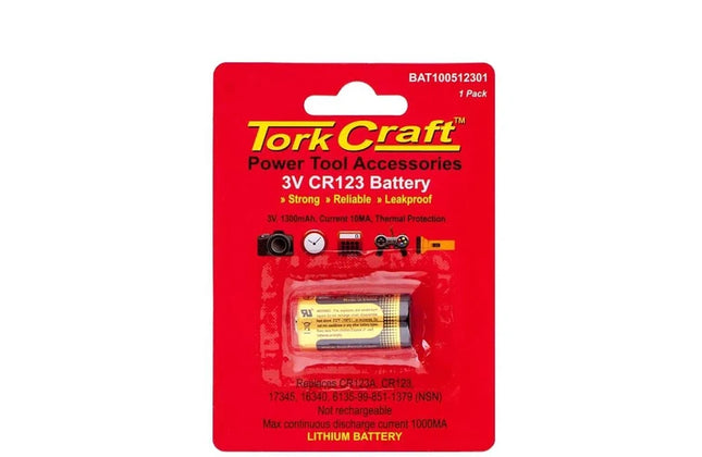Battery 12𝑉 LFP CR123A Tork Craft-Default Title