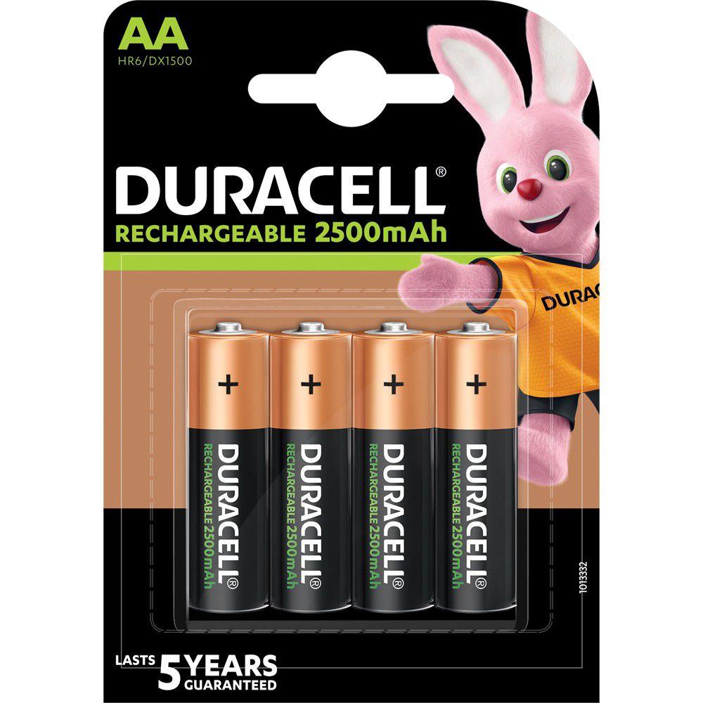 Battery 1.5𝑉 AA Rechargeable Duracell-Batteries-Duracell-4 Pack-2500mAH-diyshop.co.za