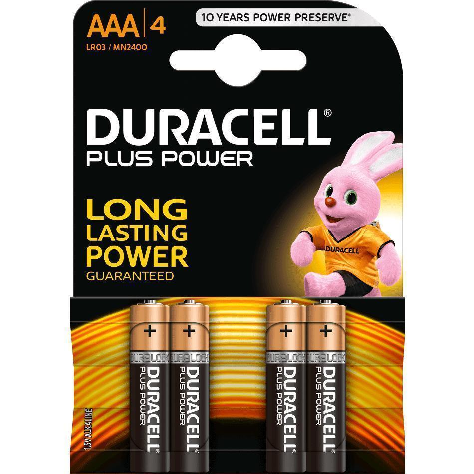 Battery 1.5𝑉 AAA Duracell Plus-Batteries-Duracell-4 Pack-diyshop.co.za
