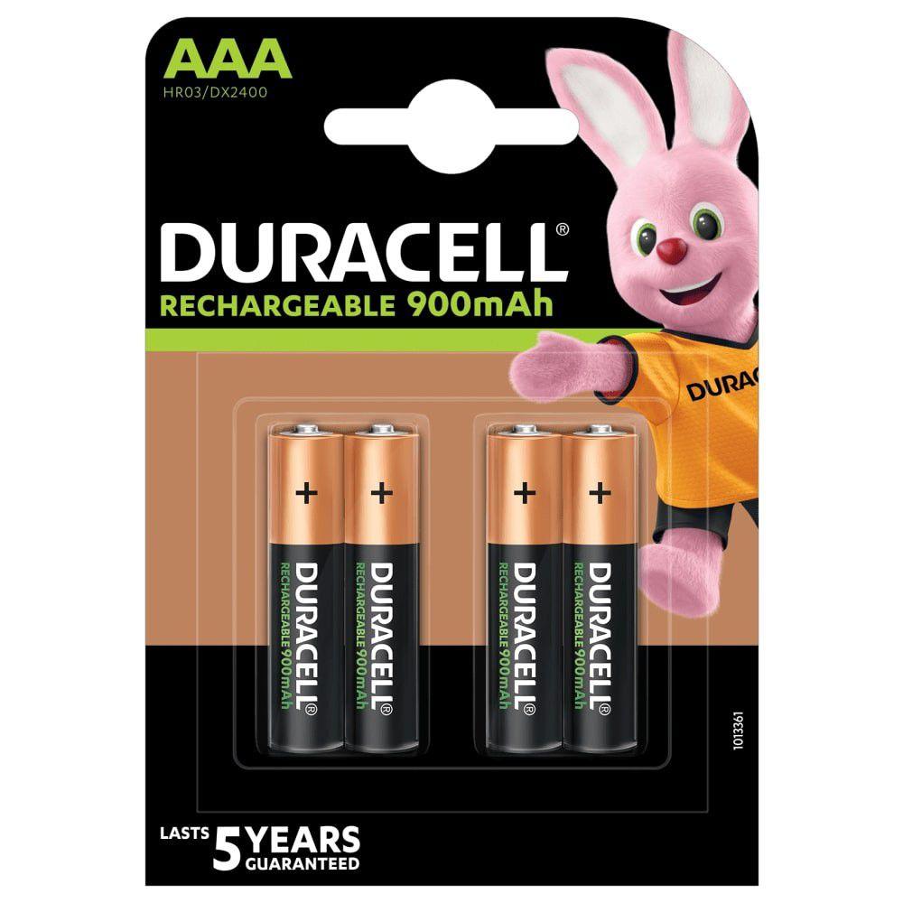 Battery 1.5𝑉 AAA Rechargeable Duracell-Batteries-Duracell-4 Pack-900mAH-diyshop.co.za