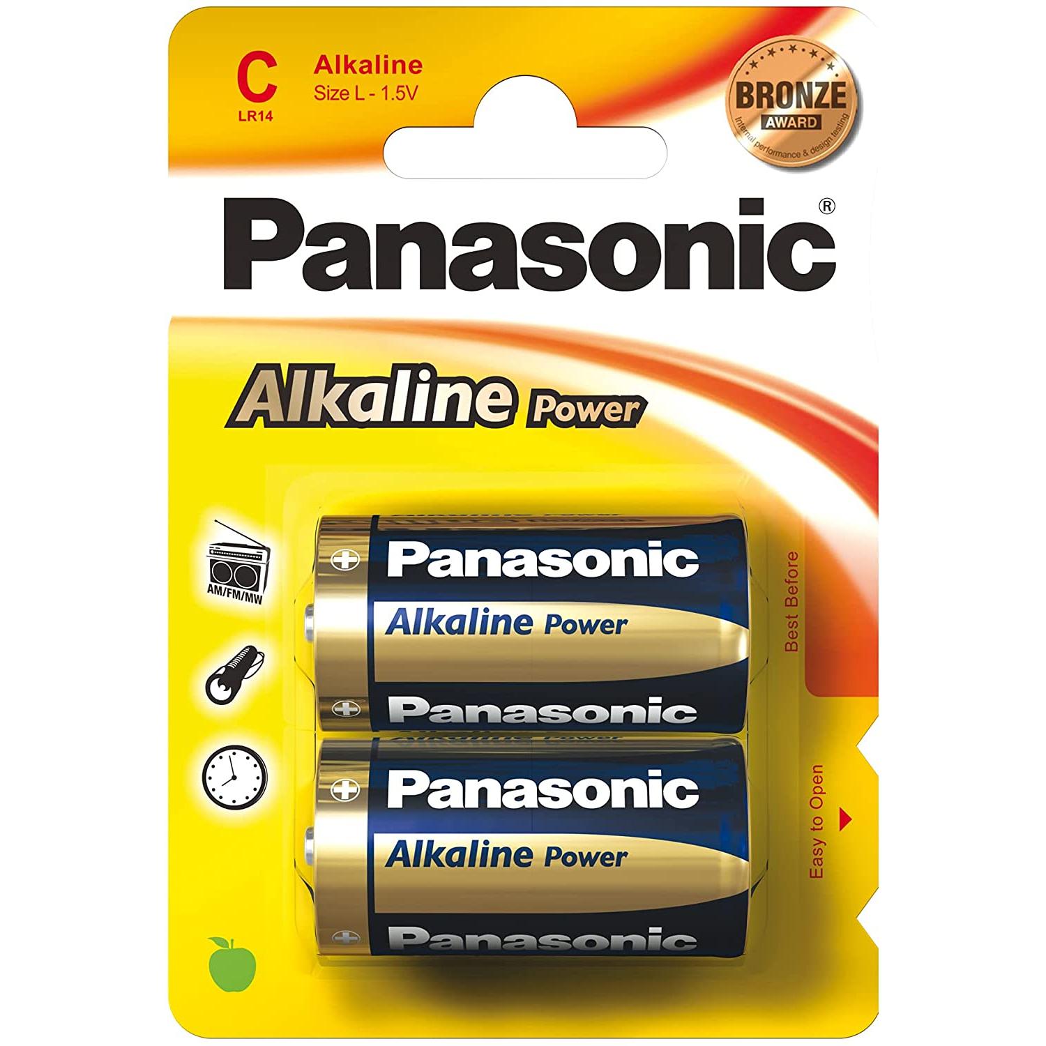 Battery 1.5𝑉 C Alkaline Panasonic-Batteries-Panasonic-2 Pack-diyshop.co.za